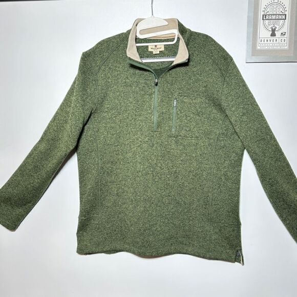 WOOLRICH® 1/4-Zip Sweater / Flannel Lining / Mens Large - Picture 1 of 12